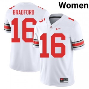 Buckeyes Blaine Bradford #16 White Women University Jersey | Exclusive Stitched Football Uniform 45009291