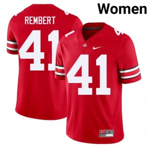 Braxton Rembert #41 Scarlet Women Embroidery Jersey | OSU College Football Gear 31135726