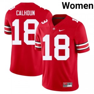 Cam Calhoun #18 Scarlet Women Stitched Jersey | Authentic OSU University Football Gear 98495701