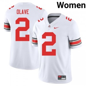 Buckeyes Chris Olave #2 White Women NCAA Jersey | Pro-Grade Stitched Football Uniform 98233396