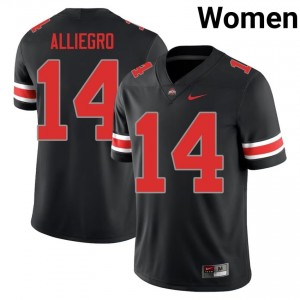 Christian Alliegro #14 Black Women Stitched Jersey | Elite Thread Ohio State NCAA Football Gear 44786343