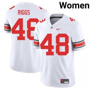 Buckeyes Dalton Riggs #48 White Women Player Jersey | Essential Stitch Football Uniform 34788925