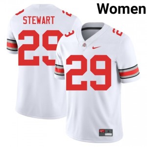 Buckeyes Deshawn Stewart #29 White Women College Jersey | Officially Licensed Embroidery Football Uniform 19283652