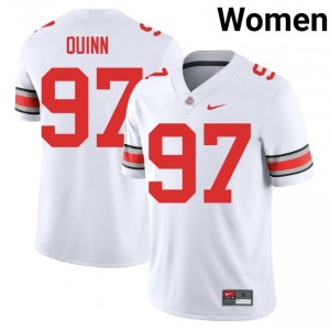 Buckeyes Dre Quinn #97 White Women University Jersey | Premium Stitched Football Uniform 79661621