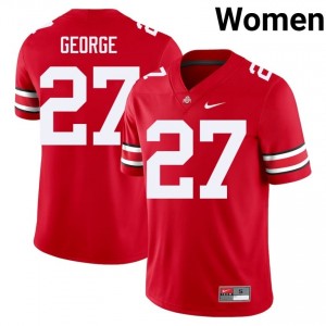 Eddie George #27 Scarlet Women Embroidery Jersey | Premium OSU College Football Gear 42313815