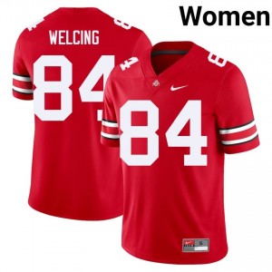Hunter Welcing #84 Scarlet Women Embroidery Jersey | Authentic OSU College Football Gear 97678601