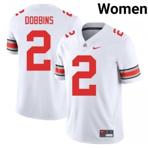 Buckeyes J.K. Dobbins #2 White Women Player Jersey | Fresh Stitch Football Uniform 53636734