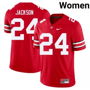 Ja'Kobi Jackson #24 Scarlet Women Embroidery Jersey | Limited OSU College Football Gear 32243415