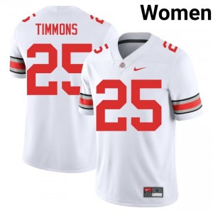 Buckeyes Jay Timmons #25 White Women College Jersey | Exclusive Embroidery Football Uniform 53786987