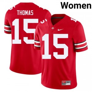 Jordan Thomas #15 Scarlet Women Stitch Jersey | Essential OSU Player Football Gear 74636478
