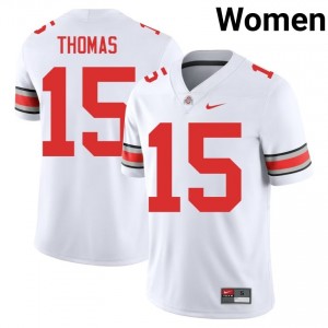 Buckeyes Jordan Thomas #15 White Women High School Jersey | Embroidery Football Uniform 12493508