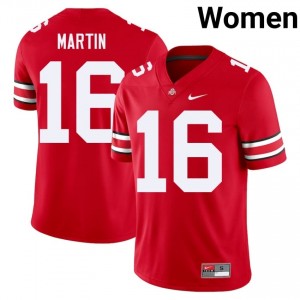 Justyn Martin #16 Scarlet Women Embroidery Jersey | Pro Cut OSU College Football Gear 41378506