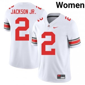 Buckeyes Kenyatta Jackson Jr. #2 White Women High School Jersey | Licensed Embroidery Football Uniform 89967369