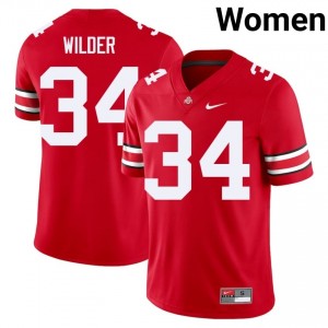 Khary Wilder #34 Scarlet Women Stitch Jersey | Officially Licensed OSU Player Football Gear 47690898