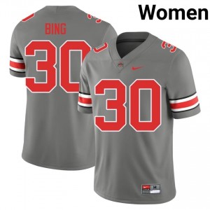 Grey #30 Khmari Bing Women Stitched Jersey | Ohio State Buckeyes Premium NCAA Football Edition 23325914