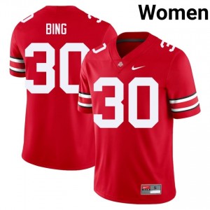Khmari Bing #30 Scarlet Women Stitched Jersey | Licensed OSU University Football Gear 91532747