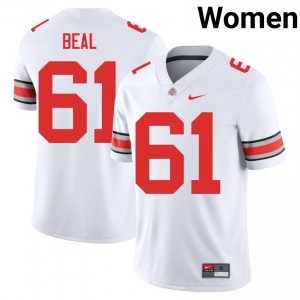 Buckeyes Landon Beal #61 White Women NCAA Jersey | Officially Licensed Stitched Football Uniform 52947038