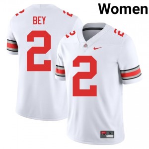 Buckeyes Legend Bey #2 White Women High School Jersey | Classic Embroidery Football Uniform 86307456