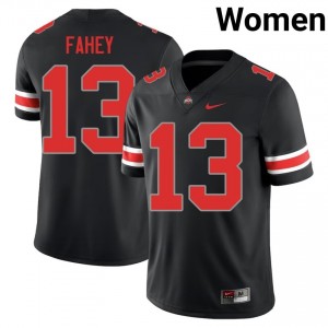 Luke Fahey #13 Black Women Stitched Jersey | Elite Ohio State University Football Gear 69447615