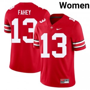 Luke Fahey #13 Scarlet Women Stitched Jersey | Officially Licensed OSU NCAA Football Gear 38290283