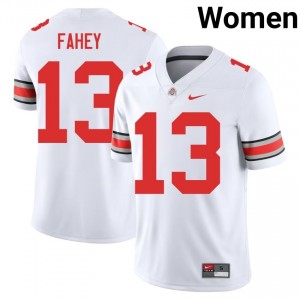 Buckeyes Luke Fahey #13 White Women Player Jersey | Pro-Grade Stitch Football Uniform 71393913