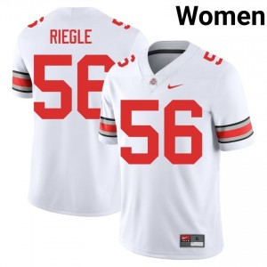 Buckeyes Nate Riegle #56 White Women College Jersey | Licensed Embroidery Football Uniform 81687984