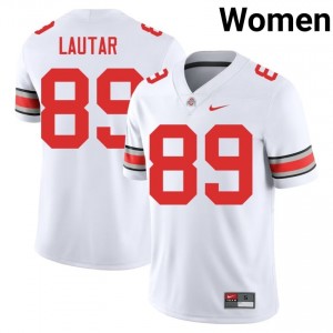 Buckeyes Nick Lautar #89 White Women Player Jersey | Authentic Stitch Football Uniform 81569815