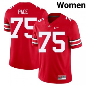Orlando Pace #75 Scarlet Women Stitched Jersey | Licensed OSU NCAA Football Gear 59403059