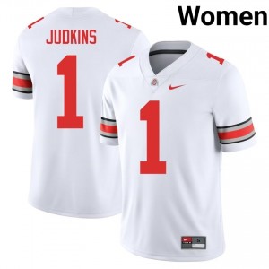 Buckeyes Quinshon Judkins #1 White Women College Jersey | Premium Embroidery Football Uniform 91202341