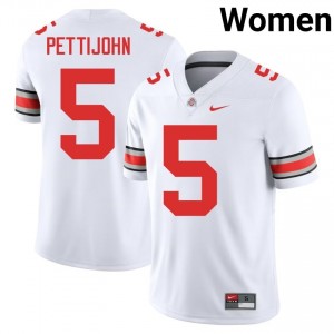 Buckeyes Riley Pettijohn #5 White Women College Jersey | Essential Embroidery Football Uniform 52295535