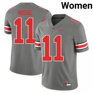 Grey #11 Terry Moore Women Embroidery Jersey | Ohio State Buckeyes Licensed College Football Edition 28380321
