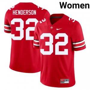TreVeyon Henderson #32 Scarlet Women Embroidery Jersey | Exclusive OSU High School Football Gear 52856055