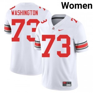 Buckeyes Vasean Washington #73 White Women University Jersey | Iconic Stitched Football Uniform 90753290