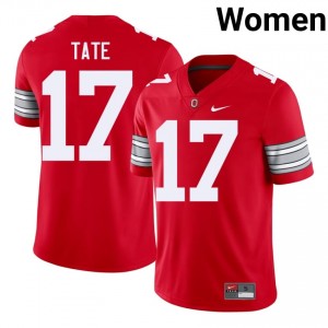 Scarlet #17 Carnell Tate Women Stitched 2026 Jersey | Ohio State Buckeyes Licensed High School Football Edition 85028990