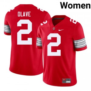 Scarlet #2 Chris Olave Women Embroidery 2026 Jersey | OSU Exclusive College Football Edition 76466385