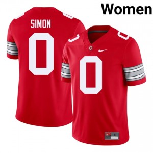 Scarlet #0 Cody Simon Women Stitched 2026 Jersey | Ohio State Pro Cut High School Football Edition 43660863