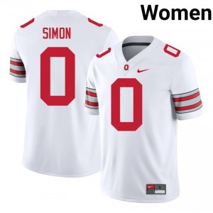 Cody Simon #0 White Women Stitch Jersey | Classic OSU 2026 University Football Gear 60161569