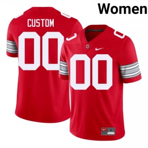 Scarlet #00 Custom Women Stitched 2026 Jersey | OSU Buckeyes Pro-Grade NCAA Football Edition 72910895