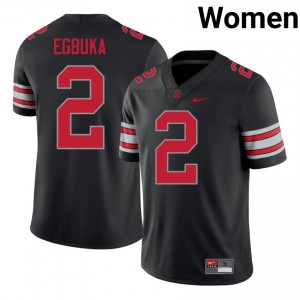 Buckeyes Emeka Egbuka #2 Black Women Player 2026 Jersey | Authentic Embroidery Football Uniform 46830811