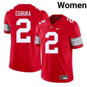 Scarlet #2 Emeka Egbuka Women Embroidery 2026 Jersey | Ohio State Gameday College Football Edition 87200185