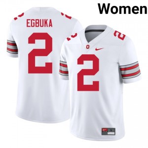 Emeka Egbuka #2 White Women Stitched Jersey | Premium OSU 2026 NCAA Football Gear 25232619