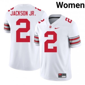 Kenyatta Jackson Jr. #2 White Women Embroidery Jersey | Licensed OSU Buckeyes 2026 College Football Gear 38532820