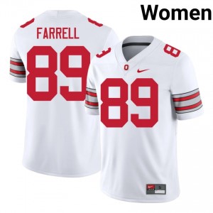 Luke Farrell #89 White Women Embroidery Jersey | Licensed Buckeyes 2026 Player Football Gear 83796904
