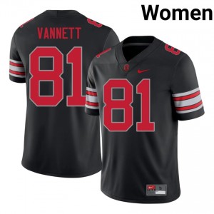 Ohio State Nick Vannett #81 Black Women NCAA 2026 Jersey | Licensed Stitched Football Uniform 97628036