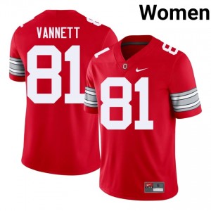 Scarlet #81 Nick Vannett Women Stitch 2026 Jersey | Ohio State Genuine University Football Edition 83462761