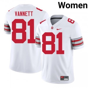 Nick Vannett #81 White Women Embroidery Jersey | Elite OSU Buckeyes 2026 College Football Gear 46033936
