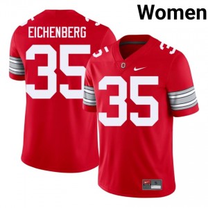 Scarlet #35 Tommy Eichenberg Women Stitched 2026 Jersey | Ohio State Buckeyes Exclusive NCAA Football Edition 52828692