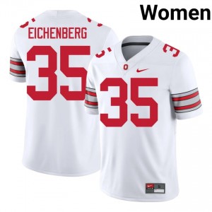 Tommy Eichenberg #35 White Women Embroidery Jersey | Pro Cut Ohio State 2026 Player Football Gear 38979182
