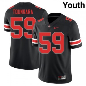 Buckeyes Ahmed Tounkara #59 Black Youth University Jersey | Gameday Stitched Football Uniform 18074971