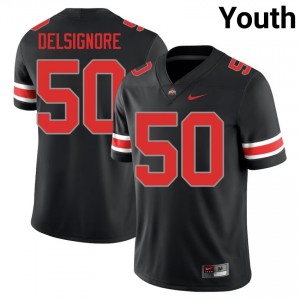 Buckeyes Alec DelSignore #50 Black Youth University Jersey | Pro Cut Stitched Football Uniform 17032637
